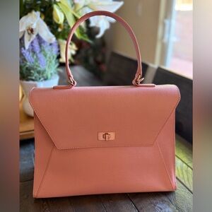 Couronne Pink Leather Top-Handle Satchel, NWT